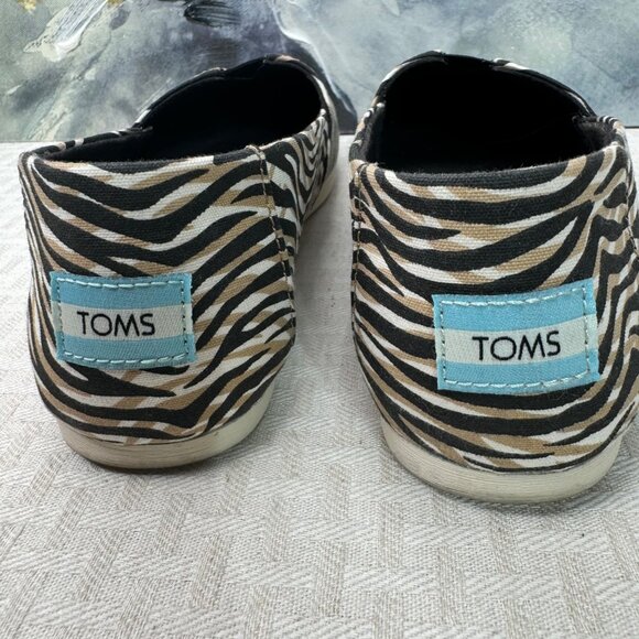 Toms Womens Size 8.5 Alpargata Espadrille Animal Print Slip-On Casual Flats - Picture 5 of 8